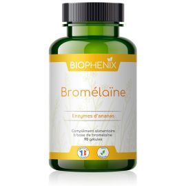 Pilulier de 90 gélules de broméläine, complément alimentaire à base d'ananas, pour favorise contrôle du poids et réduction de la cellulite