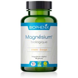 Pilulier de 90 gélules de magnésium naturel biologique vegan