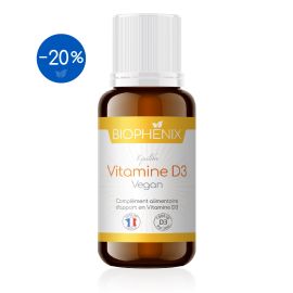 Vitamine D3 Vegan liquide complément alimentaire biophénix.