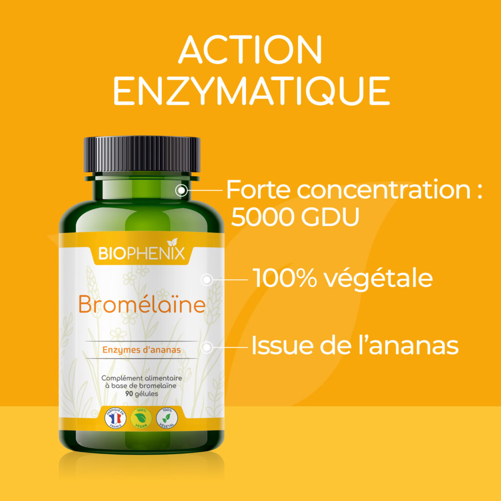 Pilulier de 90 gélules de bromélaïne, complément alimentaire à base d'ananas, pour favorise contrôle du poids et réduction de la cellulite