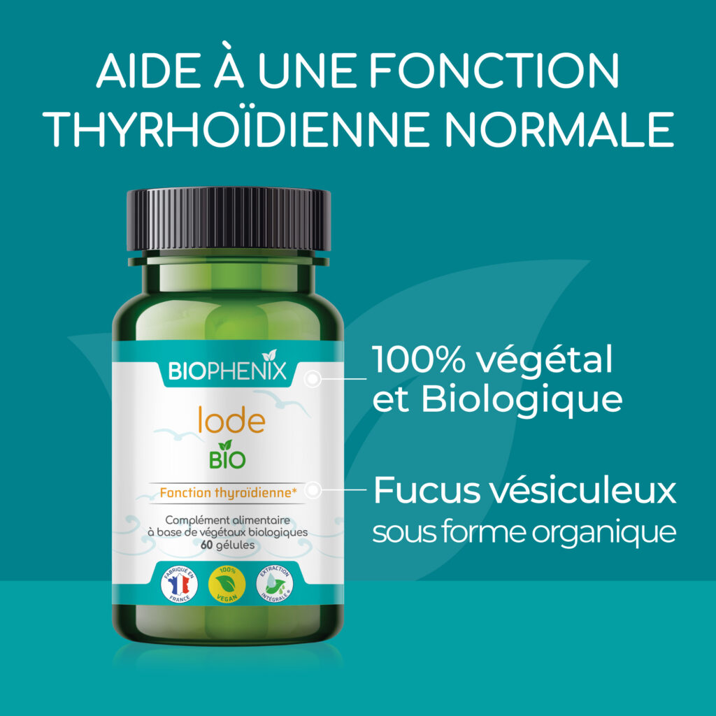 Pilulier de 60 gélules d'iode naturel biologique végétal