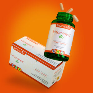 Pilulier de 90 gélules de vitamine C naturelle biologique vegan