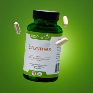 Pilulier de 90 gélules de complément alimentaire enzymes digestives