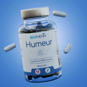 Pilulier de 60 gélules de Biophénix Humeur, complément alimentaire naturel biologique pour gestion du stress et de l’anxiété et favoriser qualité du sommeil