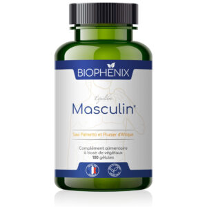 Pilulier de 90 gélules de Biophénix Masculin, solution naturelle pour aider à mieux vider sa vessie