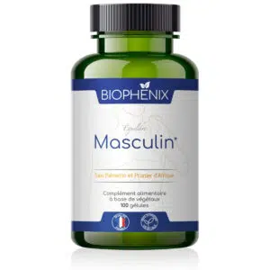 Pilulier de 90 gélules de Biophénix Masculin, solution naturelle pour aider à mieux vider sa vessie