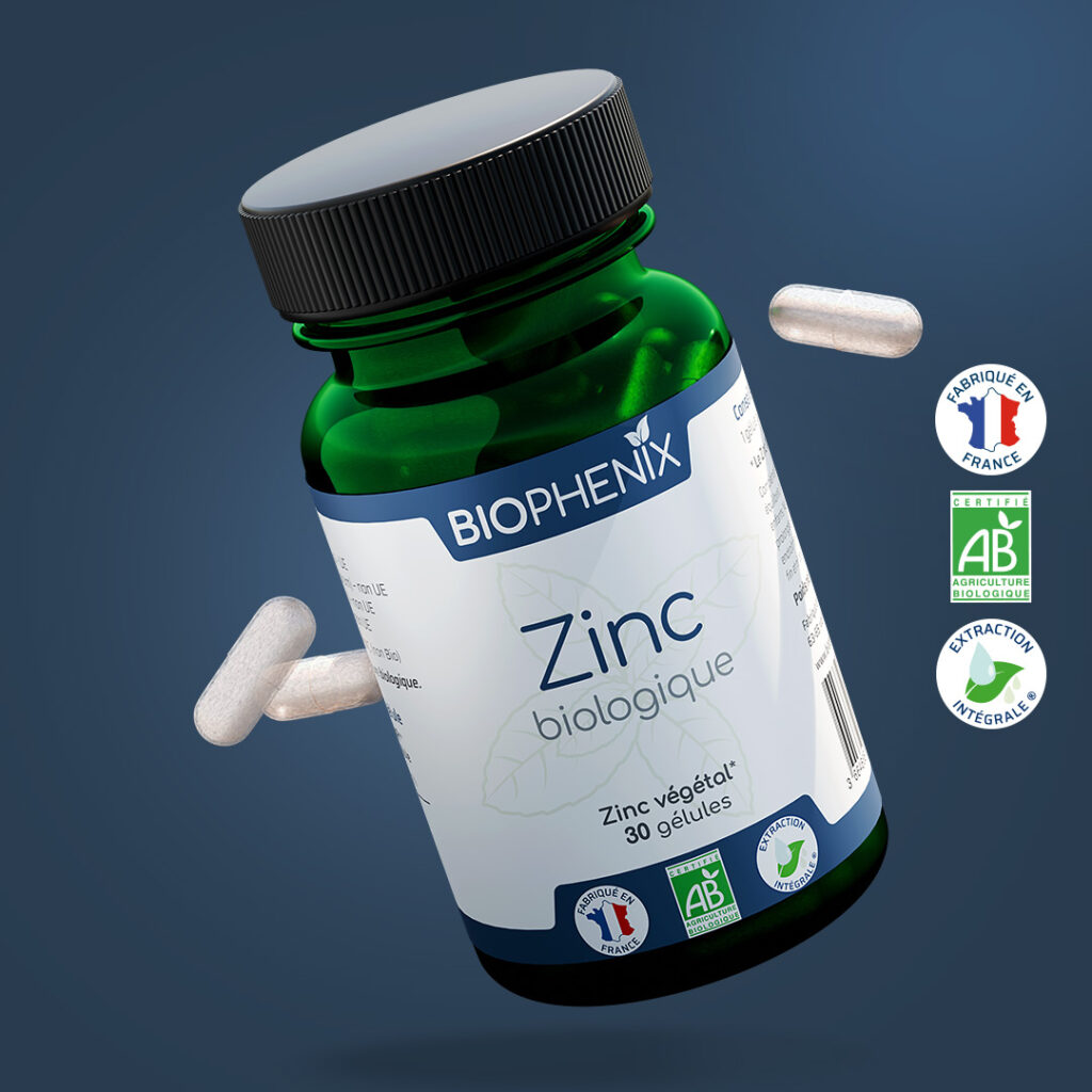 Pilulier de 30 gélules de zinc naturel biologique vegan, spécial immunité