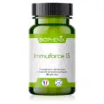 Pilulier de 30 gélules de Biophénix Immuforce 15, probiotique naturel conçu pour l’équilibre du système immunitaire et de la flore intestinale