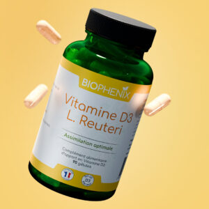 Pilulier de 90 gélules de vitamine D3 L-Reuteri naturelle