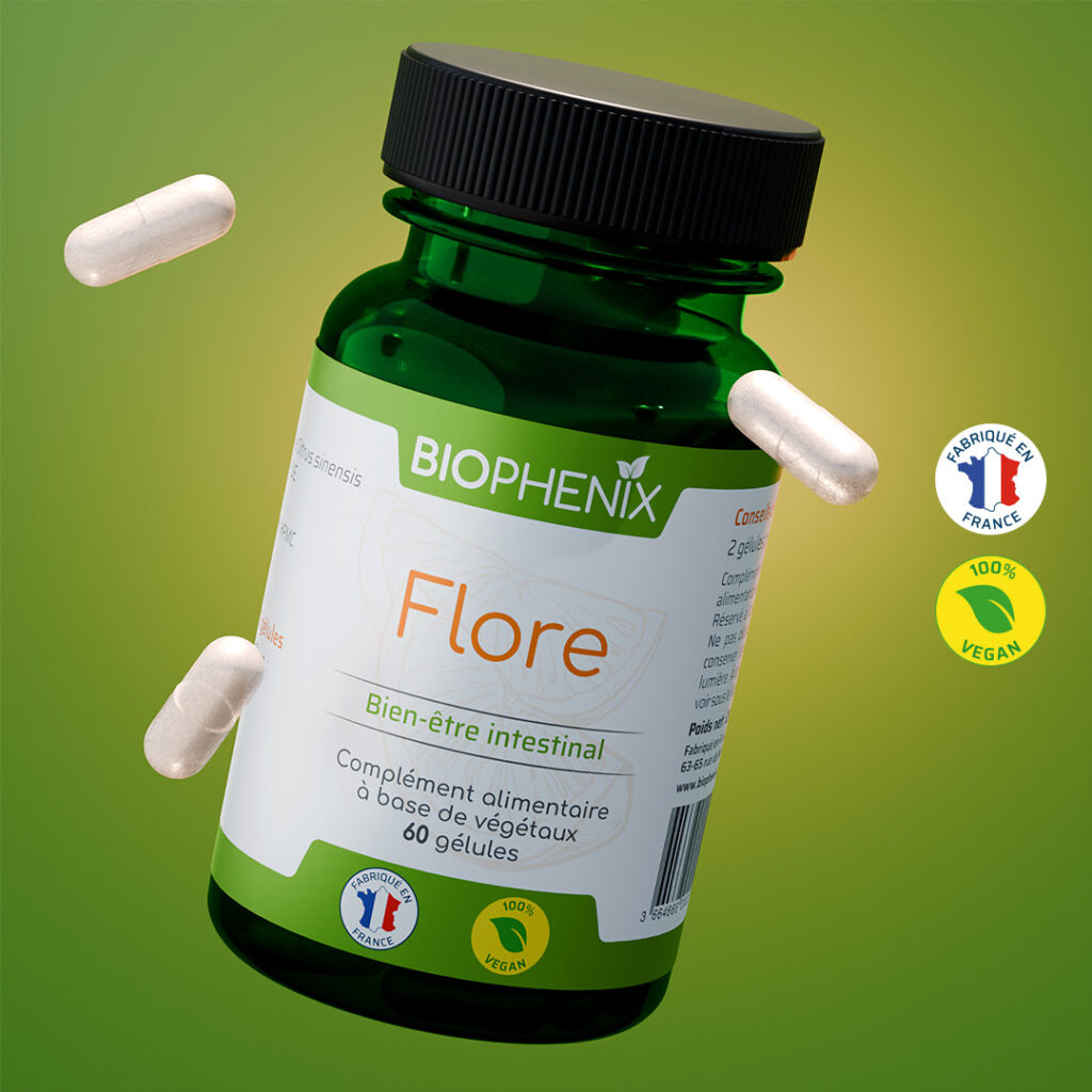 Boite de 60 gélules complément alimentaire pour équilibrer la flore et protéger la membrane intestinale,