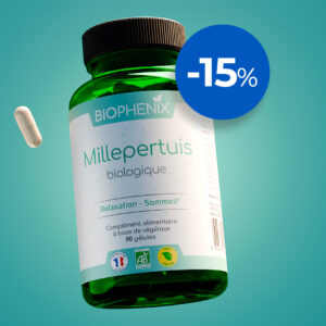 Pilulier de 90 gélules de complément alimentaire naturel biologique