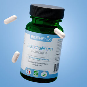 Pilulier de 60 gélules de complément alimentaire pour favoriser l'immunité, l'assimilation des nutriments et la performance sportive.