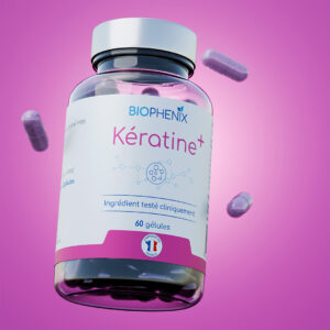 Pilulier de 60 gélules de complément alimentaire naturel spécial cheveux brillance et anti-chute